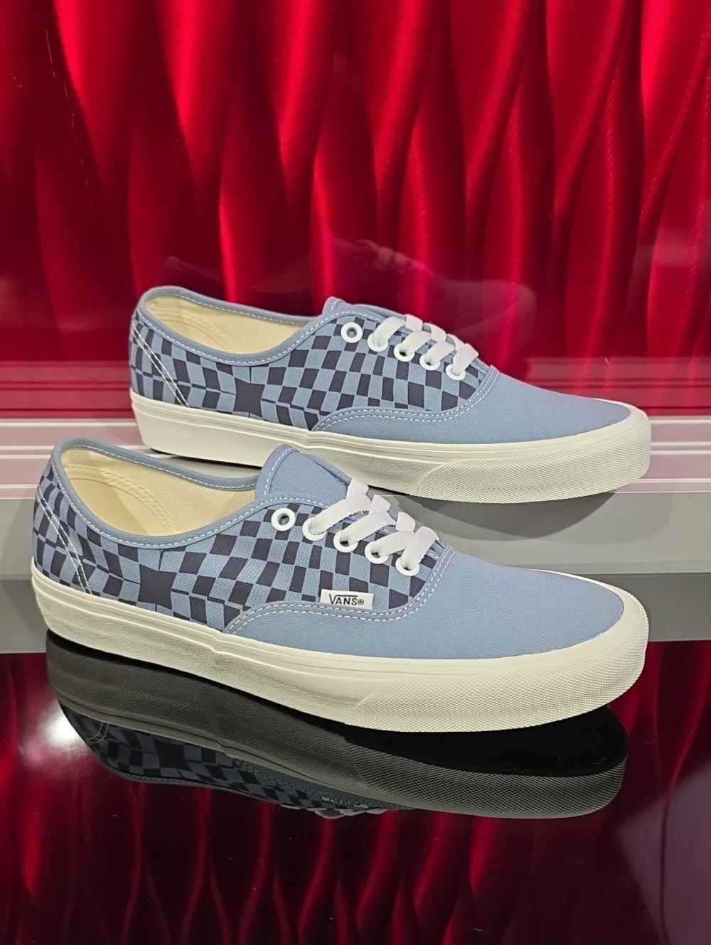 Vans Authentic Warp Check Blue Shoes Men's 9.0 Women's 10.5 New With Box